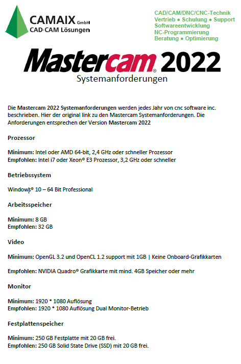 Mastercam2022_Systemanforderung